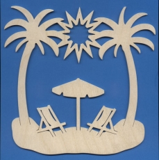 Fensterbild "Palmenstrand"